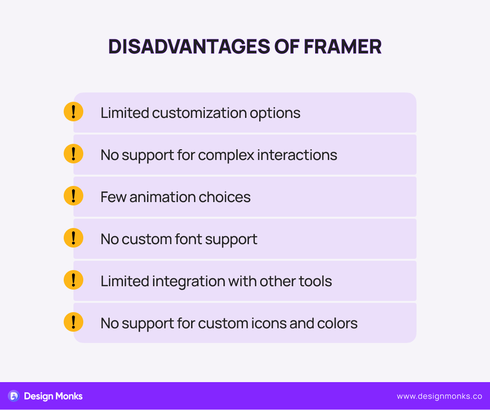 Limitations of Framer, Framer for website design