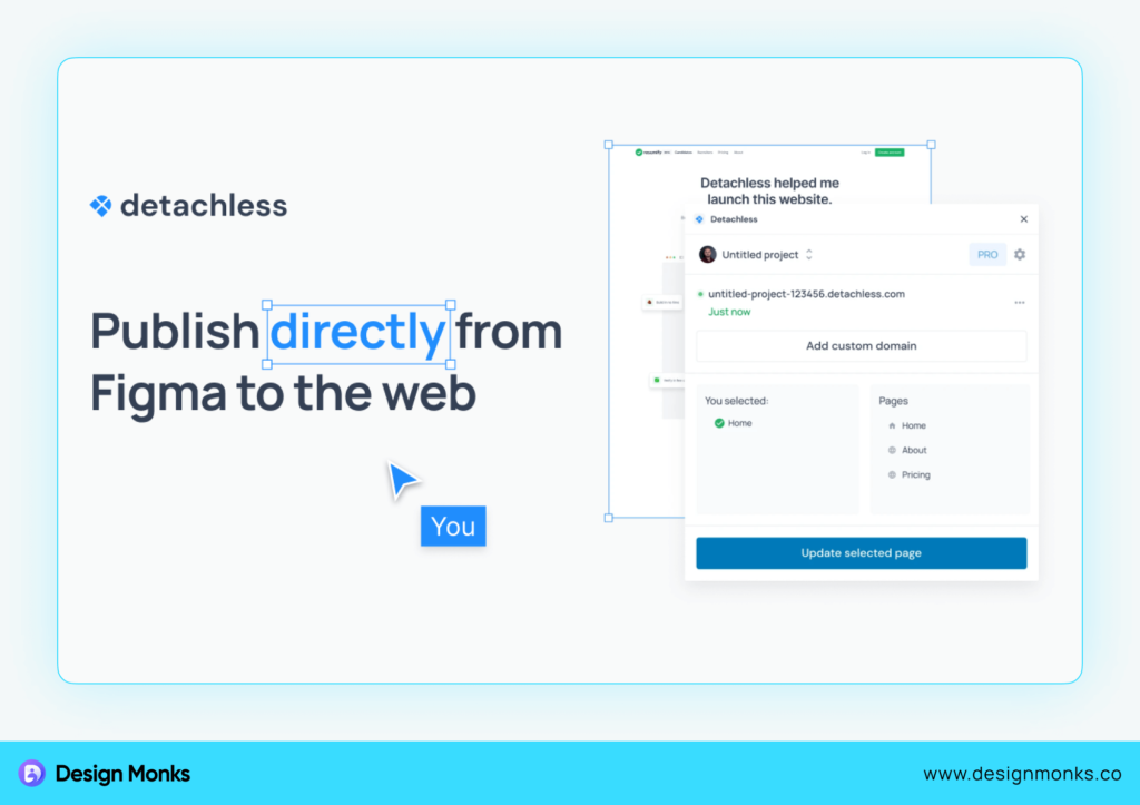 Detachless, Publish Figma Website on the Web