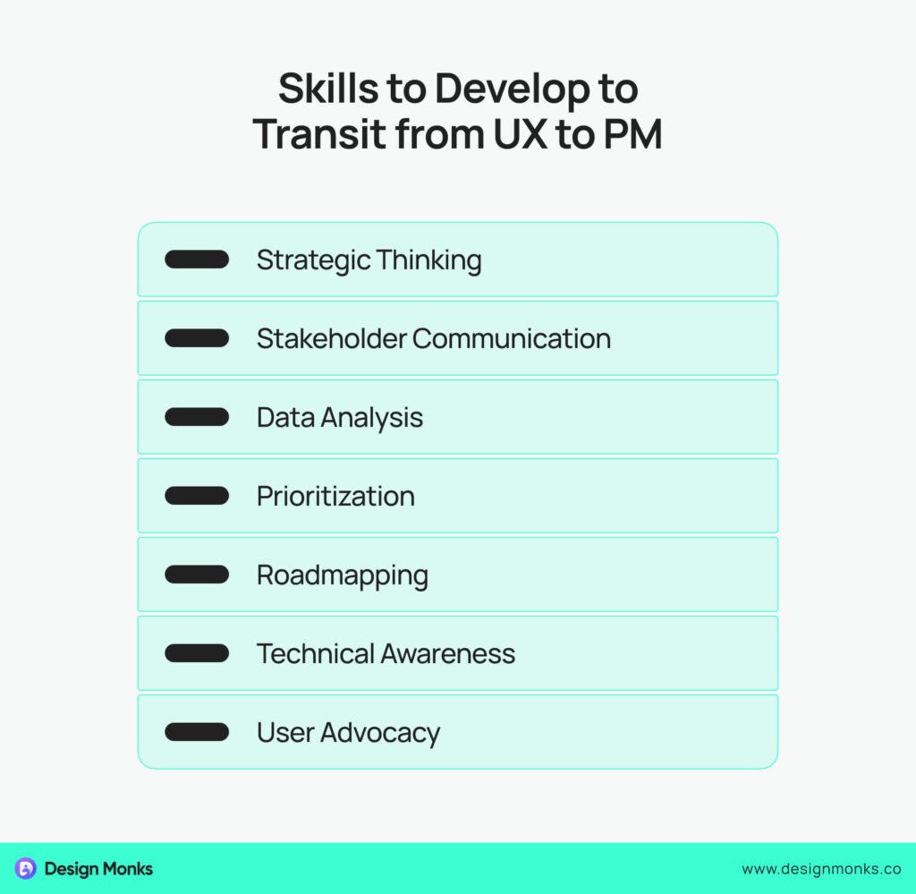 Skills to Develop to Transit from UX to PM