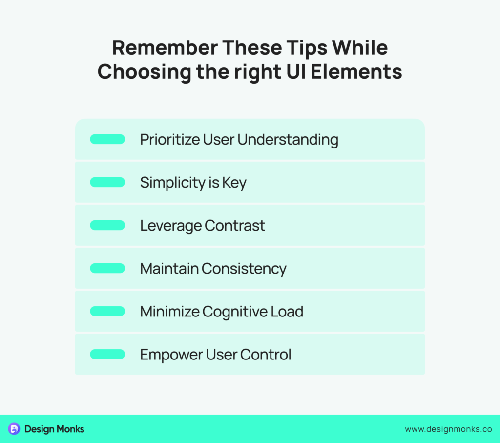 Tips For Choosing the Right UI Elements